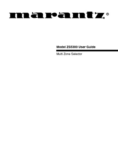 Marantz ZS-5300 Owners Manual