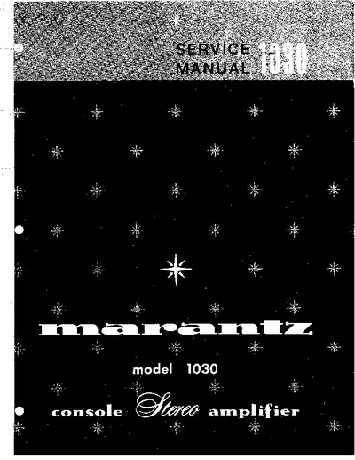 Marantz 1030 Service Manual