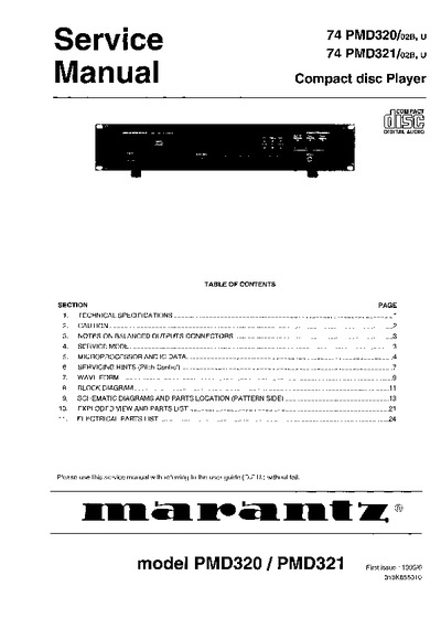 Marantz PMD-321 Service Manual