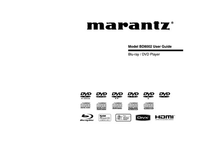 Marantz BD-8002 Owners Manual