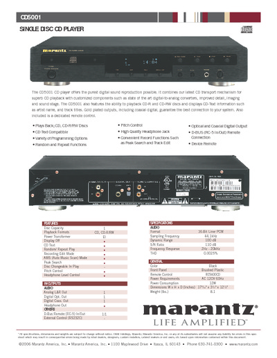 Marantz CD-5001 Brochure-2