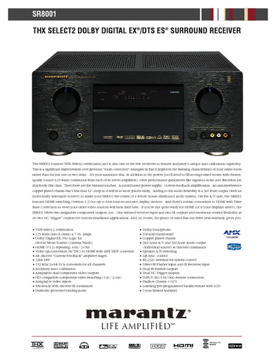 Marantz SR-8001 Brochure