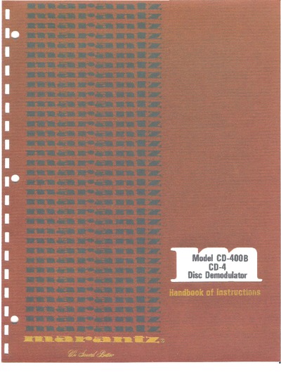 Marantz CD-400B Owners Manual