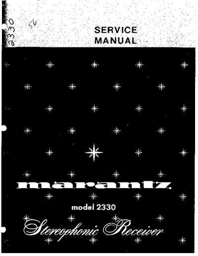 Marantz 2330 Service Manual