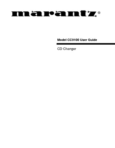 Marantz CC-9100 Owners Manual