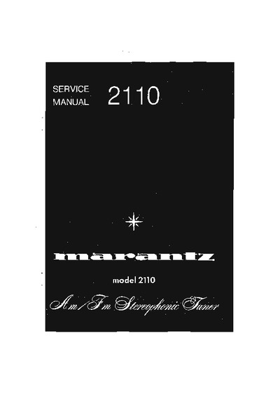 Marantz 2110 Service Manual