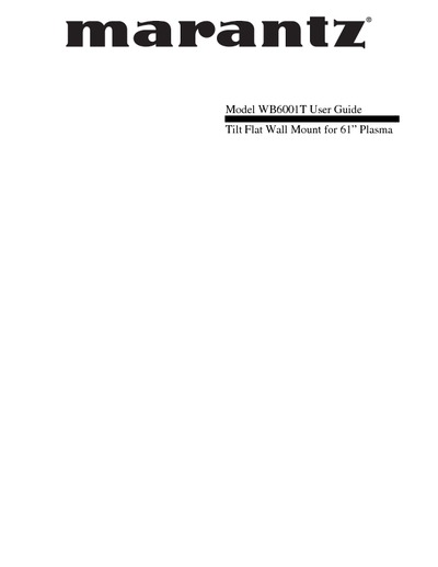 Marantz WB-6001-T Owners Manual