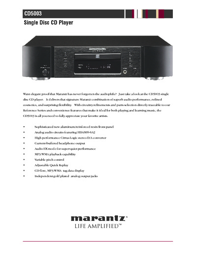 Marantz CD-5003 Brochure