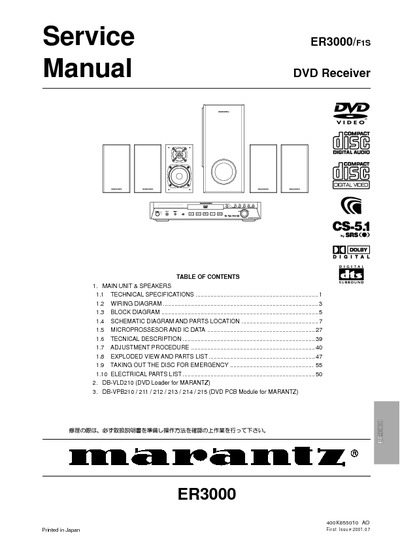 Marantz ER-3000 Service Manual