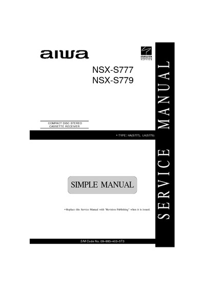 AIWA SOM NSX-S777, NSX-S779