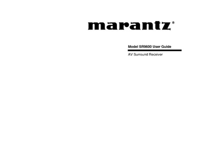 Marantz SR-9600 Owners Manual