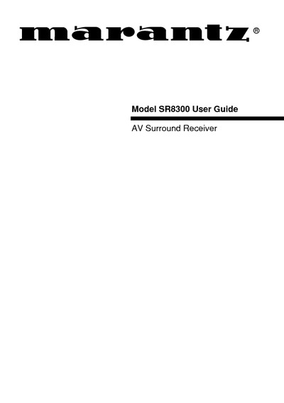 Marantz SR-8300 Owners Manual
