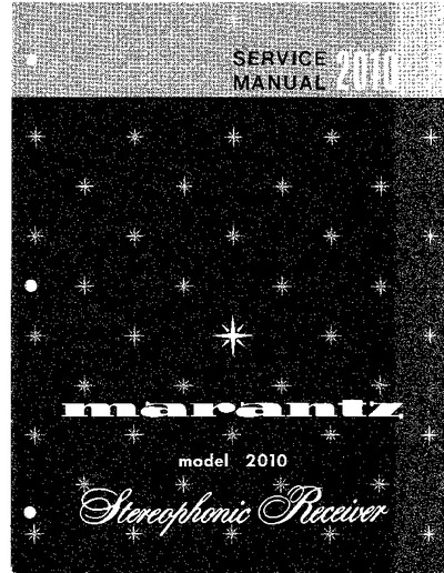 Marantz 2010 Service Manual