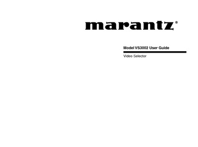 Marantz VS-3002 Owners Manual