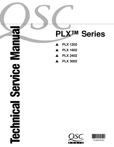 QSC PLX-1202, PLX-1602, PLX-2402, PLX-3002