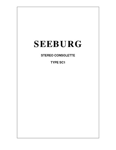 Seeburg Stereo Consolette Type SC1