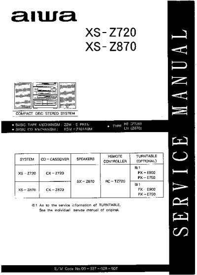 AIWA XS-Z720 XS-Z870