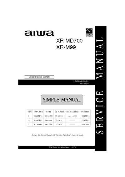 AIWA XR-M99 XR-MD700
