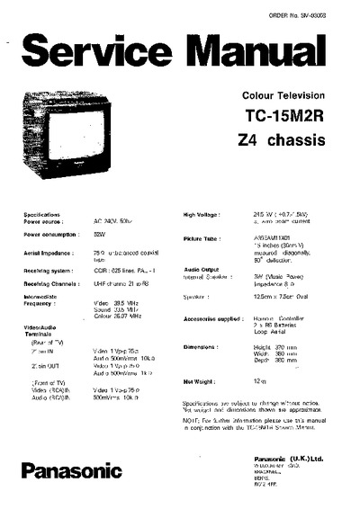 Panasonic TC15M2R Chassis Z4