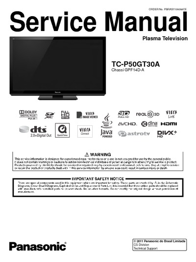 Panasonic TC-P50GT30A Ch GPF14DA