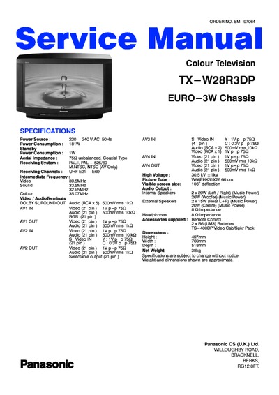 PANASONIC  TX-28R3DP EURO3W