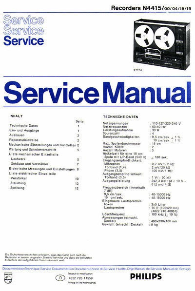 Philips N-4415Service Manual