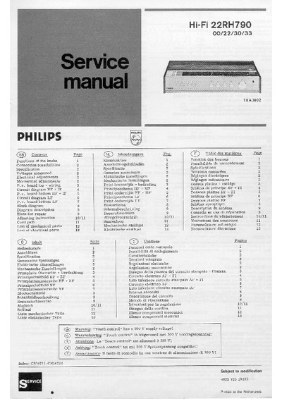 Philips RH-790Service Manual