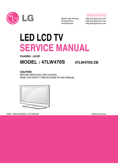 LG 47LW470S-ZB Chassis LD12P