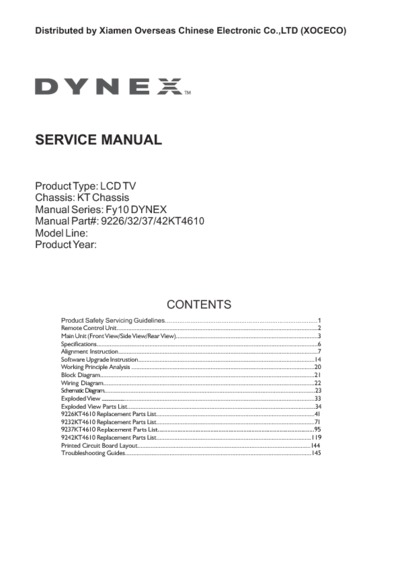 Dynex DX-L37-10A, DX-L42-10A Xoceco