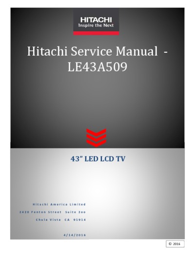 Hitachi LE43A509