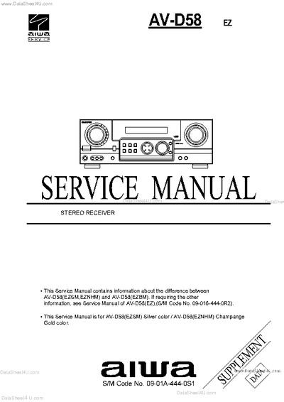 AIWA AV-D58 Service Manual