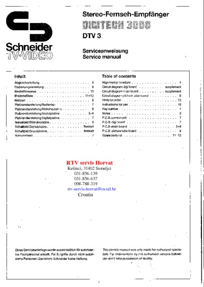 Schneider DIGITECH-3000 DTV3