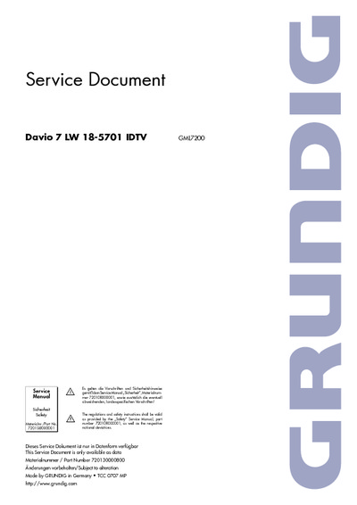 Grundig Davio 7LW18-5701 IDTV