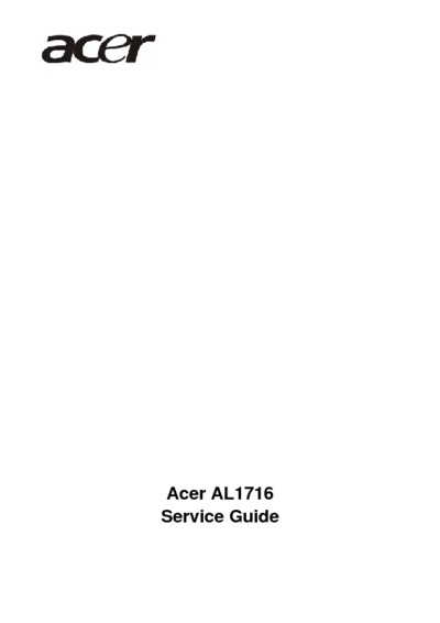 ACER AL1716V monitor lcd