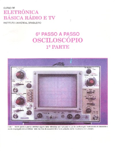Osciloscópio I - Eletronica Rádio TV