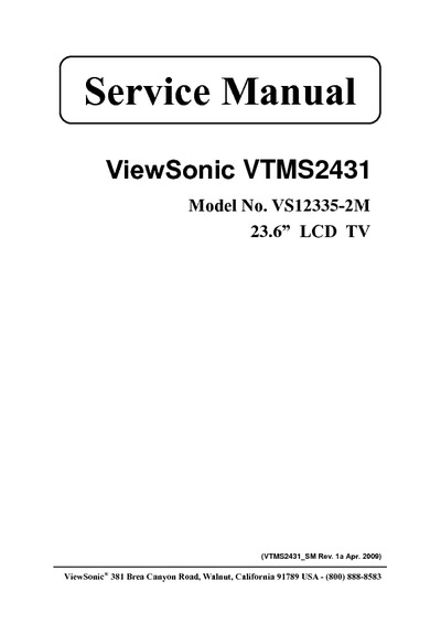 VIEWSONIC VTMS2431, VS12335-2M LCD
