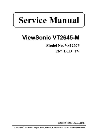 VIEWSONIC VT2645-M, VS12675 LCD