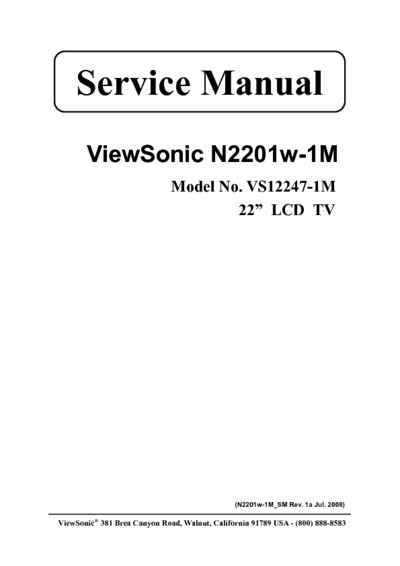 Viewsonic N2201W-1-M VS12247-1M LCD