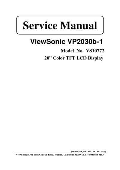 VIEWSONIC VP2030b-1 VS10772