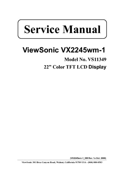 VIEWSONIC VX2245wm-1, VS11349