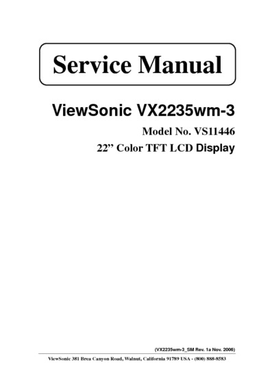 VIEWSONIC VX2235wm-3, VS11446, uses-OZ9936