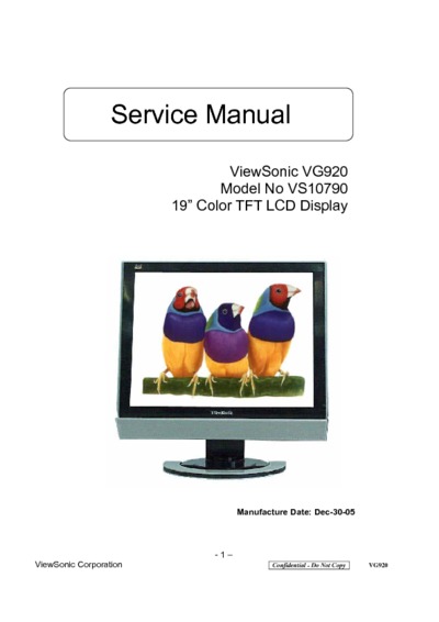 VIEWSONIC VG920,  VS10790