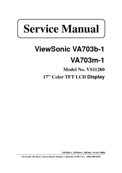 VIEWSONIC VA703b-1 VA703m-1 (VS11280)