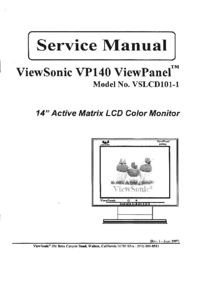VIEWSONIC VP140 ViewPanel VSLCD101-1
