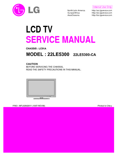 LG 22LE5300 Chassis LC01A