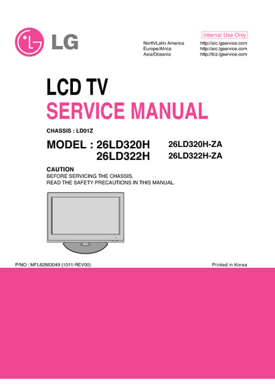 LG 26LD320H Chassis LD01Z
