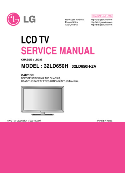 LG 32LD650H Chassis LD03Z