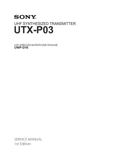 SONY UTX-P03 Transmitter