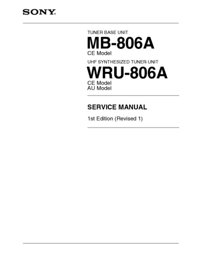 Sony WRU-806 A