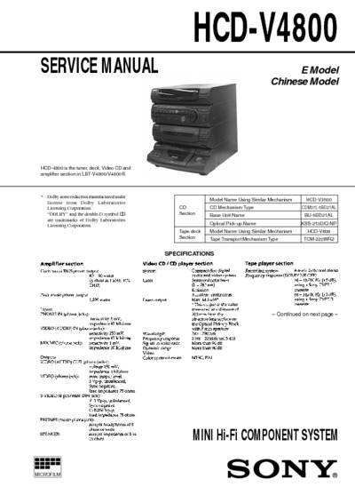 Sony HCD-V4800